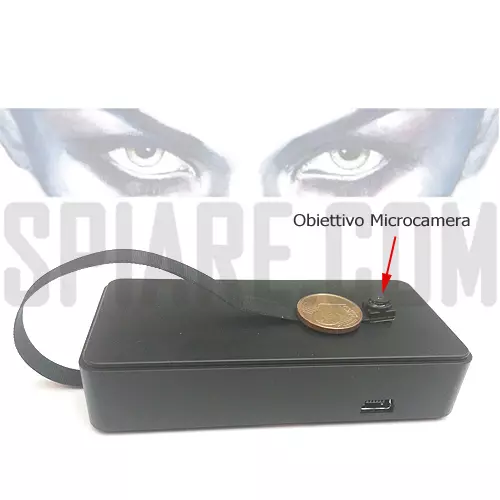 Microcamera a batteria con flat e obiettivo esterno pinhole