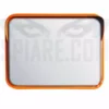 Specchio acciaio inox rettangolare sicurezza - Cornice catarifrangente arancione per sorveglianza anti-vandalo carceri e industrie.