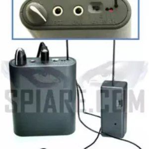 Kit microspia UHF per ascolto in diretta - Microspia ambientale, ricevitore a 2 canali e auricolari per monitoraggio audio.