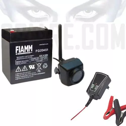 Kit Telecamere 12 volt per esterno - Kit completo con batteria 12V 12Ah, telecamera e cavi di collegamento