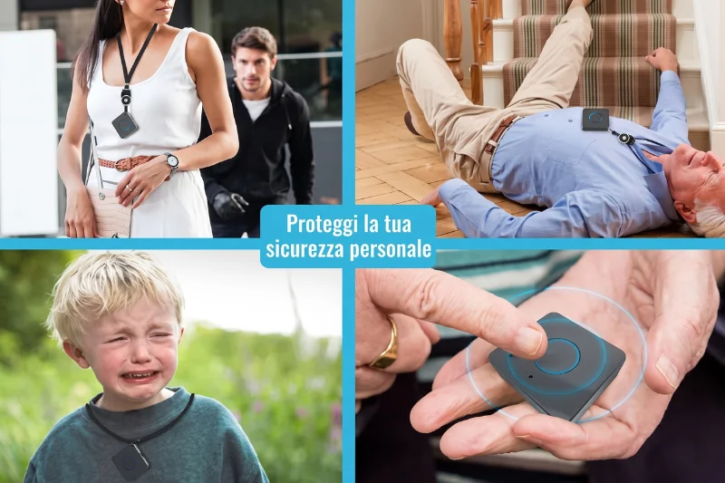 Localizzatore GPS portatile per sicurezza personale: donna, anziano caduto, bambino e dispositivo tascabile con tasto SOS