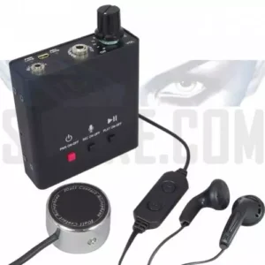 Microfono da muro con registratore integrato - Kit completo con corpo amplificatore, microfono a contatto e auricolari.