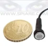 Mini microfono spia per registratori vocali accanto a moneta da 10 centesimi - Dimensioni ultra ridotte (0,6mm diametro) per occultamento invisibile e professionale