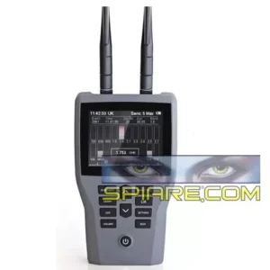 Rilevatore microspie 5G multibanda 14Ghz PLM-RVLT-10XX - Dispositivo professionale con due antenne e display TFT 3.5" per analisi spettrale 10MHz-14GHz.