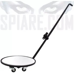 Specchio ispezione veicolare carrellato con led - Specchio 30cm con ruote e asta telescopica per controllo sottoscocca veicoli.