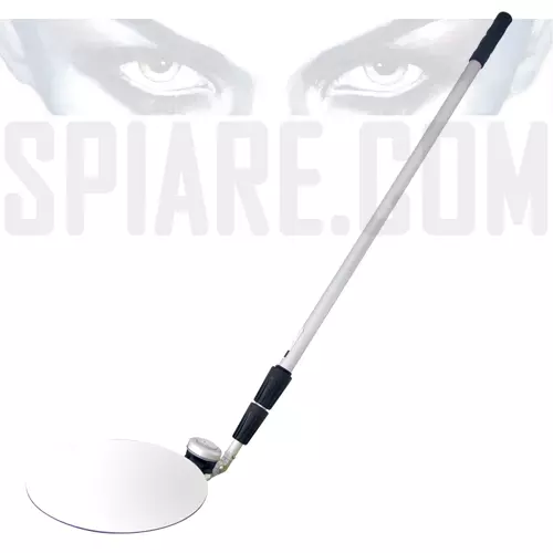 Specchio ispezione veicoli asta telescopica 300cm - Specchio professionale 30cm con LED per controlli sottoscocca camion e aerei.