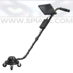Sistema ispezione sottoscocca portatile completo con manubrio ergonomico, monitor LCD orientabile e testa telecamera carrellata su ruote pivottanti