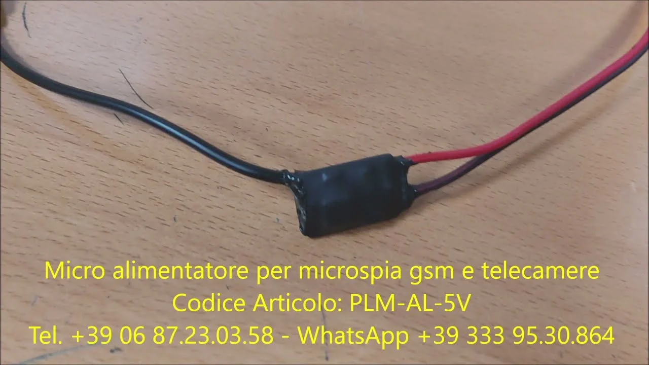 Micro alimentatore per microspia gsm e telecamere da nascondere in auto