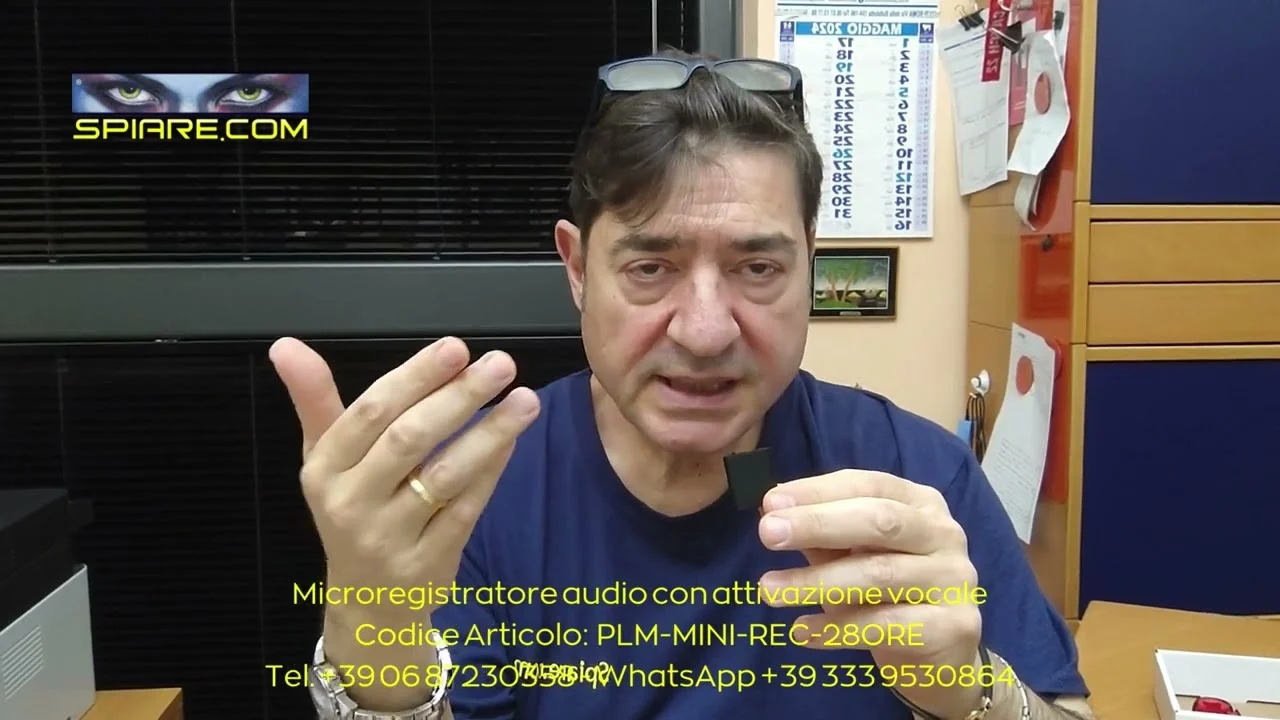 Registratore Vocale Spia con 28 Ore di Autonomia, Magnete e Timer di Avvio Programmabile